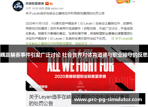 魏震禁赛事件引发广泛讨论 社会各界对体育道德与职业操守的反思