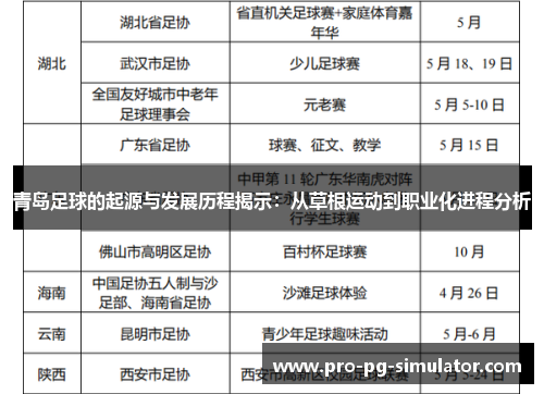 青岛足球的起源与发展历程揭示：从草根运动到职业化进程分析